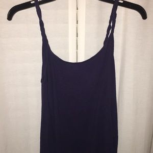 navy blue tank top with twisty straps